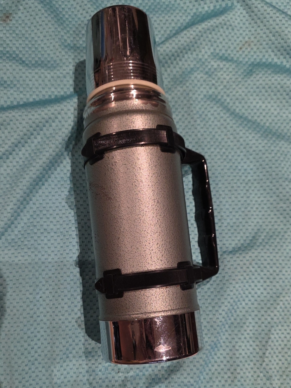Stanley Silver and Black Classic Vacuum Flask